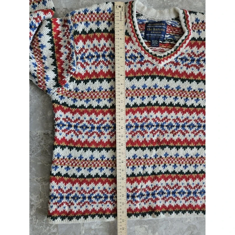 Vintage‎ ABERCROMBIE & FITCH The Harvest Sweater Chunky Knit Ramie Cotton Medium